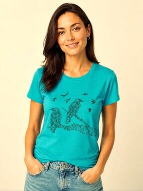 Crow 2D Word Design Graphic T-Shirt